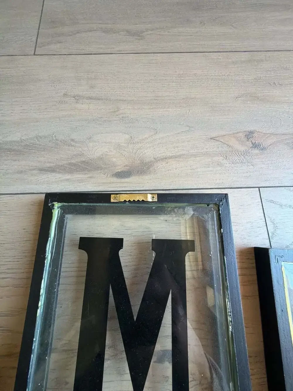 Rustic Black Wood Floating Letter Photo Frame Set - FAMILY